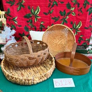 Handcrafted Woven Basket Set - Brown